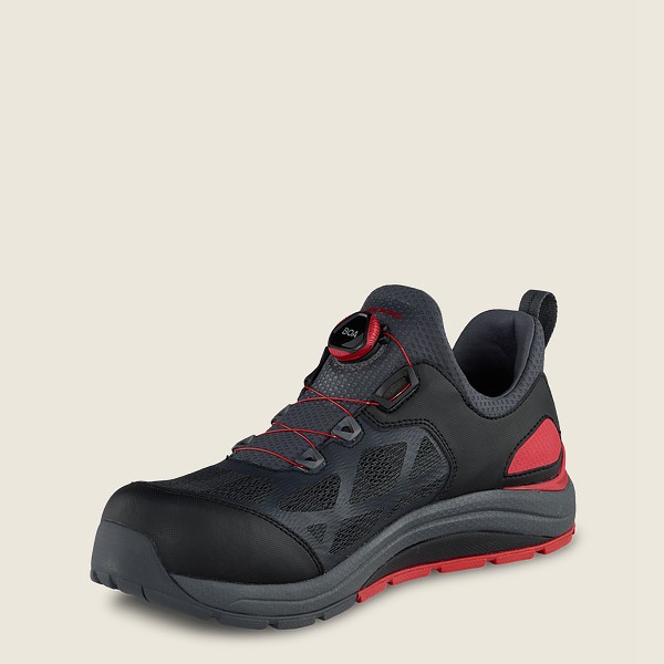 Red Wing Work Shoes Black/Red - Red Wing Mens Cooltech™ Athletics - Safety Toe - NLGSD-9652